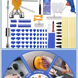 97PCS Auto Body Dent Repair Tool Kit, Paint-Friendly Dent Repair Kit with Golden Lifter, Slide Hammer T-bar Dent Puller, Bridge Puller, Suction Cup an