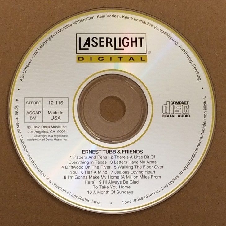 The Legendary Ernest Tubb & Friends - Walking The Floor Over You CD 1992