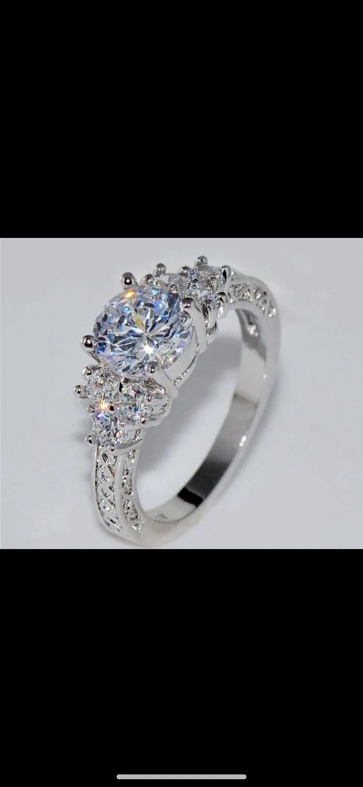 Woman’s Stunning Bridal Proposal Past, Present & Future Three Stone3.79 CT White Sapphire Proposal Engagement Wedding Radiant Bridal Ring