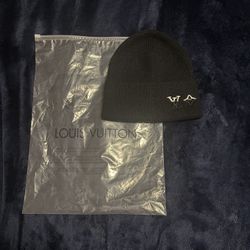 Black Louis Vuitton monogram beanie #LV