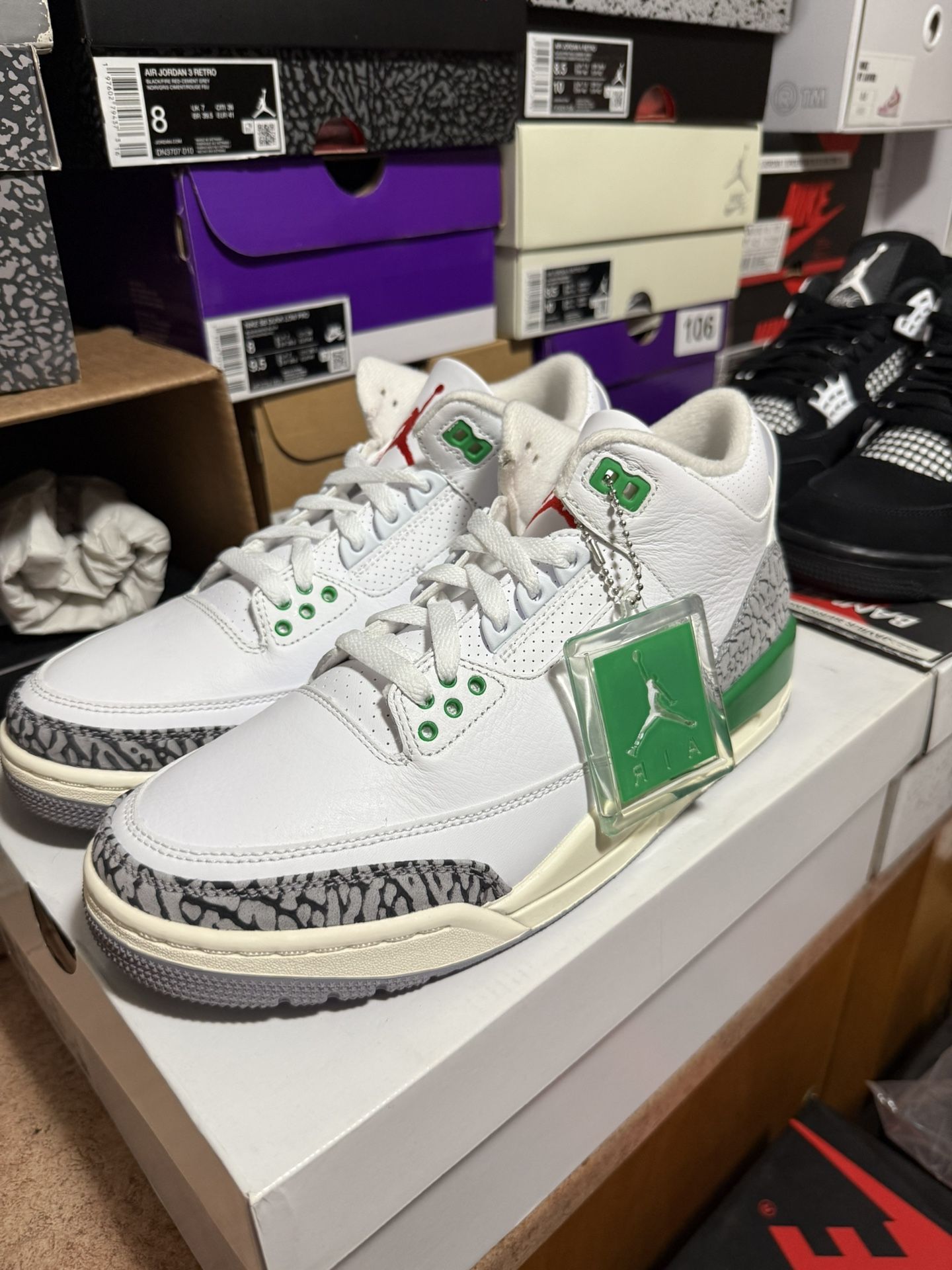NIKE AIR JORDAN 3 LUCKY GREEN Sz 8.5 DS