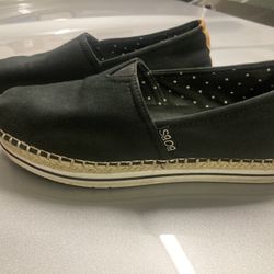 Bobs Platform Black Comfy Flats