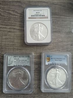 3 Silver US Collectible Coins Graded