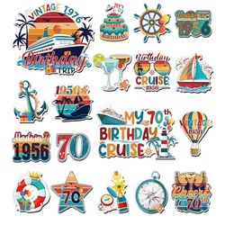 70th 🎊🎁🎈♥️🎉 Cruise Door Decorations Magnetic - 18Pcs 70th Birthday Cruise Door Magnets