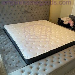 "Tuffed Grey Velvet Platform Bed With Storages King/Queen Brand New In The Box! Pay Upon Delivery!!
"
