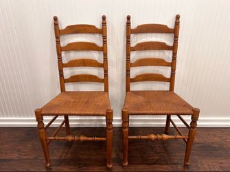 Pair of Vintage Ethan Allen Farhouse Ladderback  Chairs