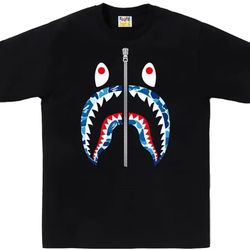 BAPE ABC Camo Shark Silver Zip Tee