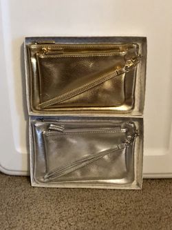 Zip pouch sets ( 2 pouches per box) NEW $6 EACH gold and silver