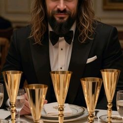 Set of 6 Gold Trumpet Vases, 16.9in Tall Wedding Table Centerpieces