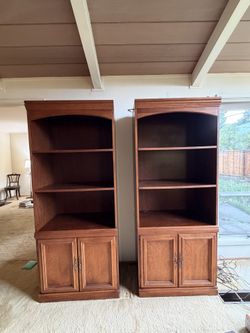Set or Single solid wood bookcases with lights