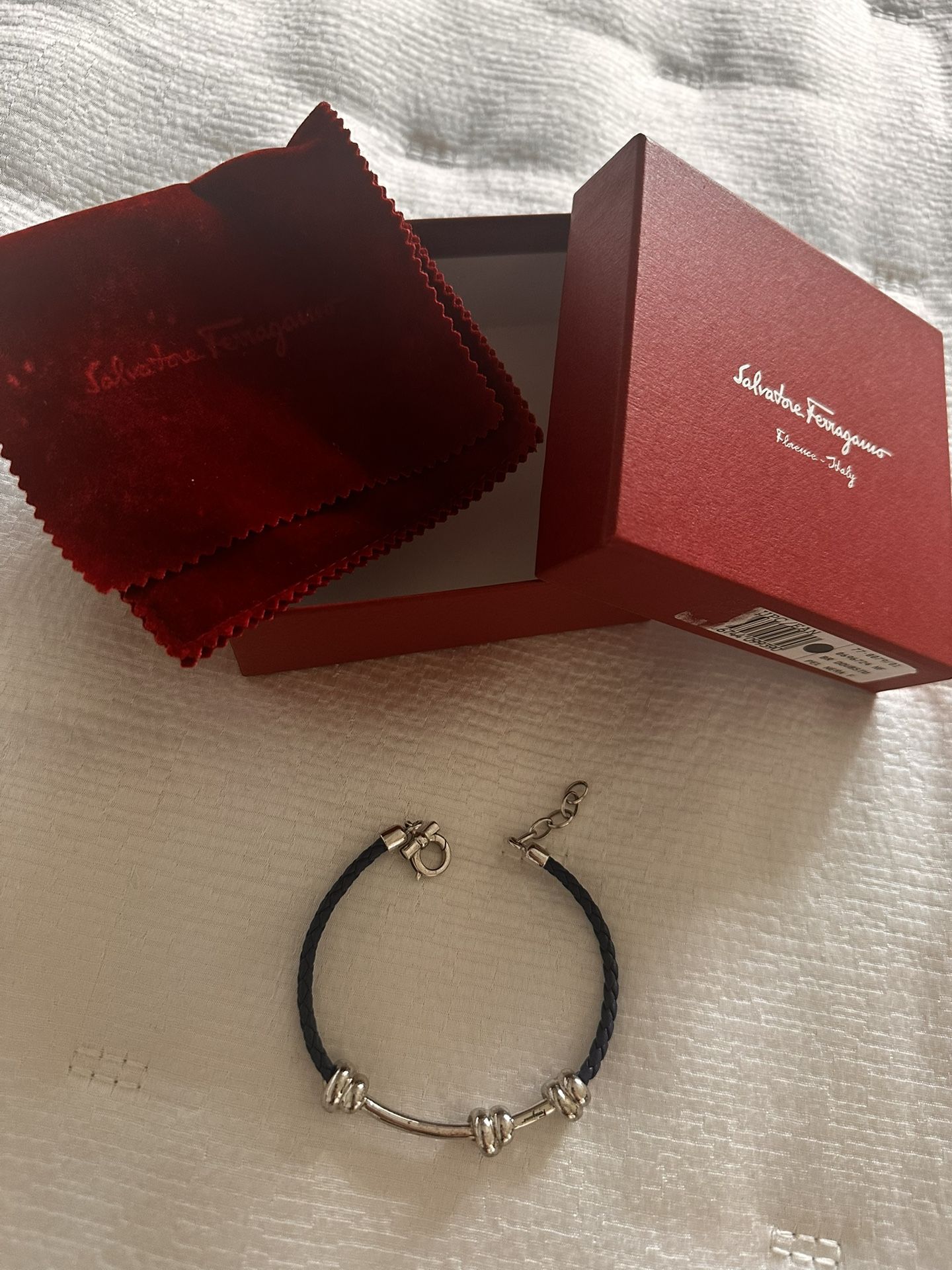 Ferragamo Leather Metal Bracelet