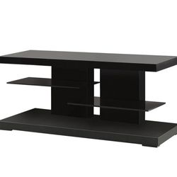Black Modern TV Stand with 3 Shelves