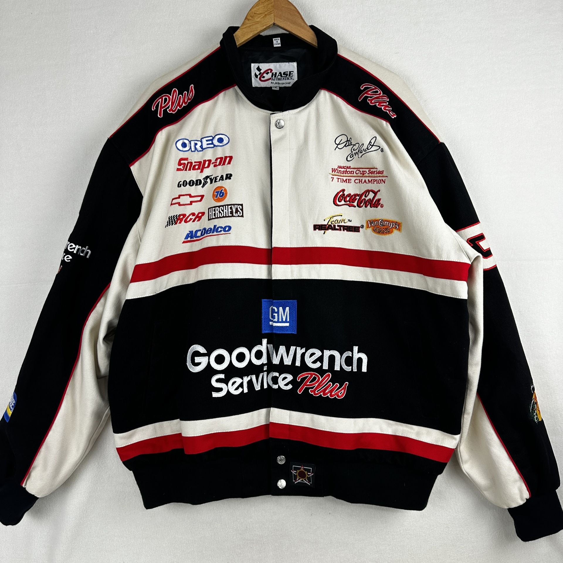 Vintage Dale Earnhardt Goodwrench NASCAR Jacket Men’s 2XL Racing Black 90s Chase