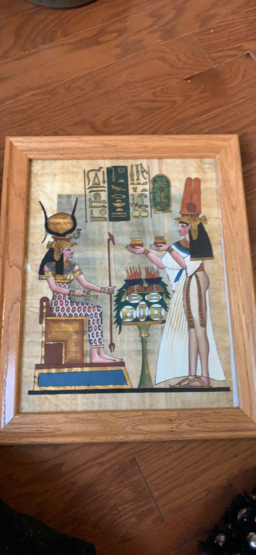 Framed hand painted Egyptian art