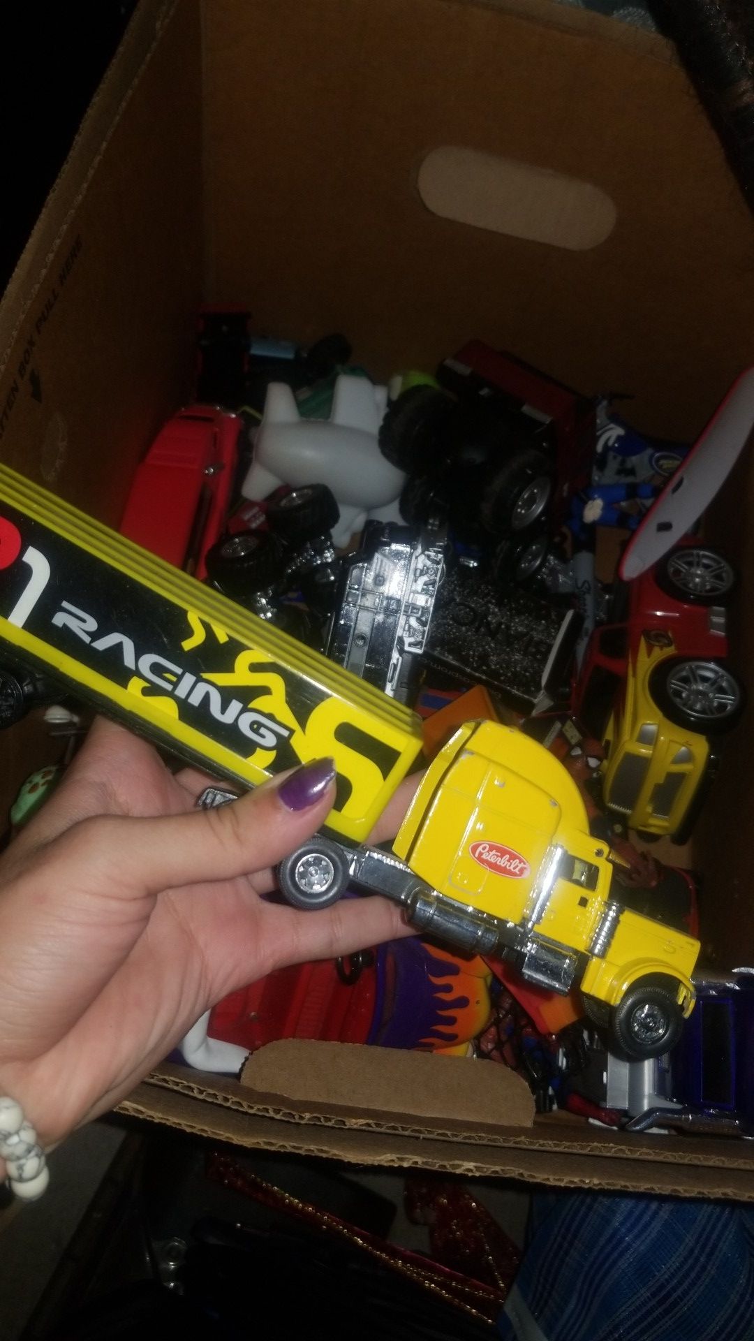 Box of toy cars