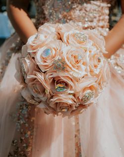 Quince Bouquet And Tiara