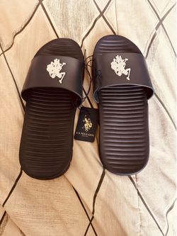 Polo Slides/ Size 7-8 / Navy Blue with White logo/ Brand New