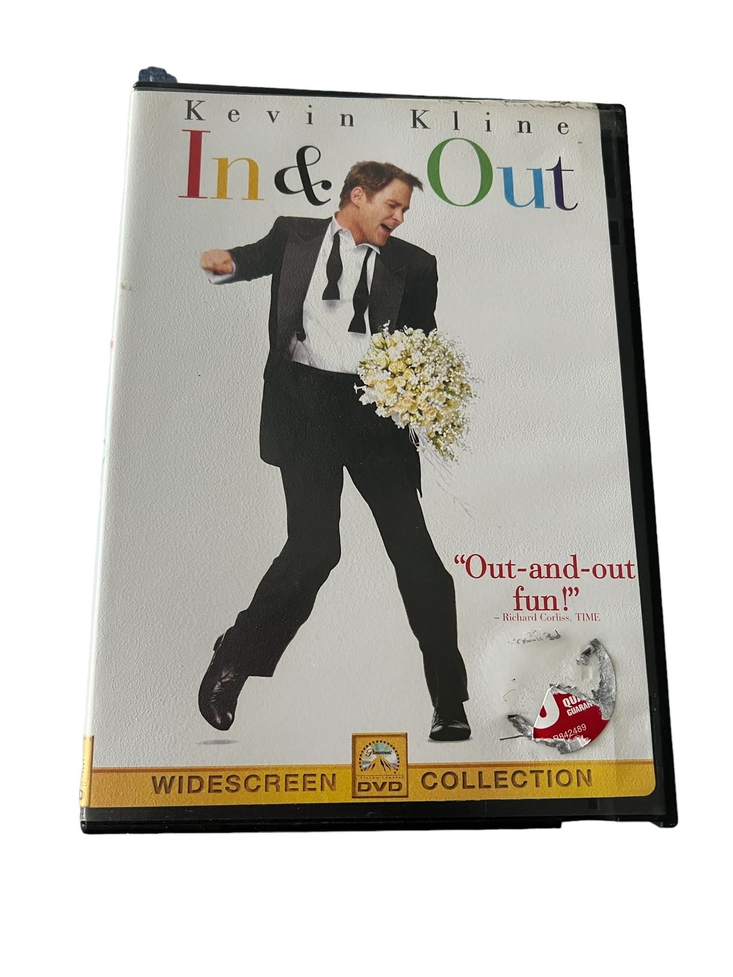 In Out (DVD, 1998, Widescreen) This DVD of the 1998 comedy film "In & Out" features Kevin Kline and is presented in widescreen format. The movie is