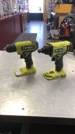 1003 Ryobi PCL201 18v Lithium Ion 1/2” Drill Driver & 1/4” Hex Impact Driver (Tools Only) 536304