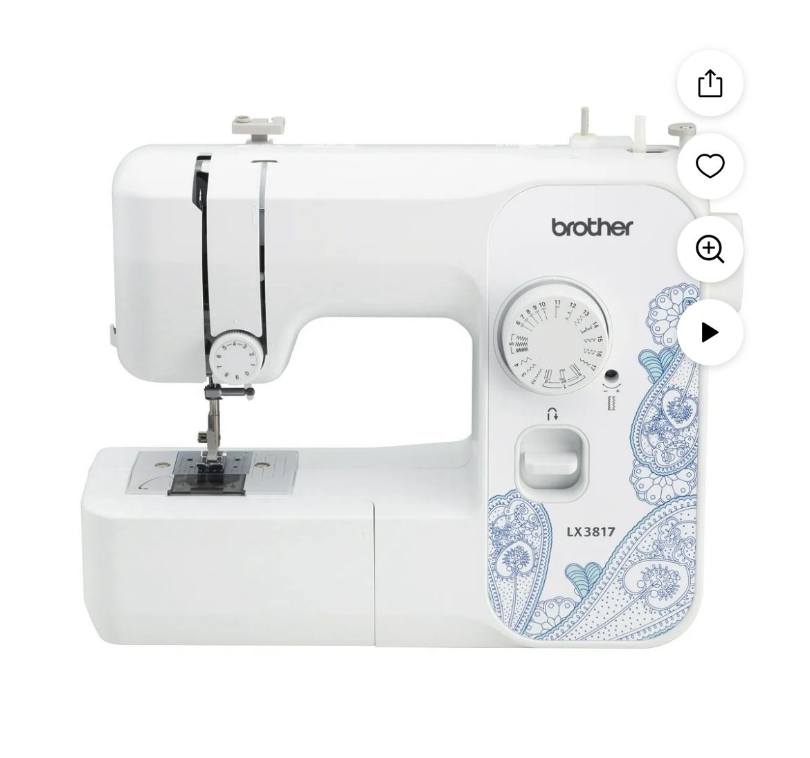 Brother LX3817 17-Stitch Portable Full-Size Sewing Machine, White