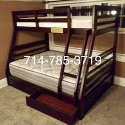 Twin/Full Bunk Bed + 2 Mattress 
