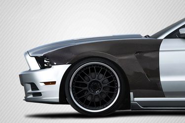 Blemished 2010-2014 Ford Mustang Carbon Creations GT350 V2 Look Front Fenders - 2 Piece