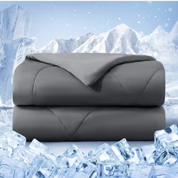 Cooling Comforter Queen Size, Double-Sided Cold Tech Fabric Quilted Bed Comforters Cooling Blanket for Hot Sleepers, Breathable Lightweight Summer Bed
