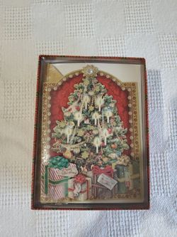 Vintage Styled 3D / Layered Christmas Tree With Candles And Gits From Punch Studio