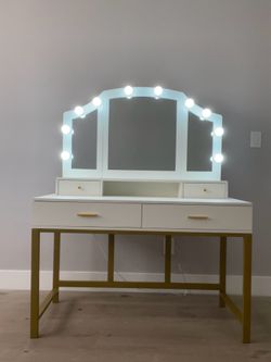 White & Gold Vanity