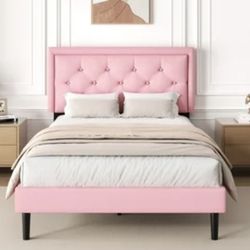 Adorable Pink Bed Frame And Headboard Full Size