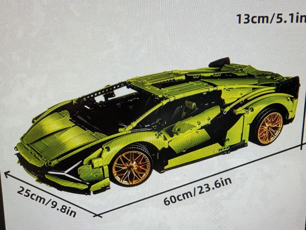 Juego De Bloques De Construcción, Lamborghini Sian, 3,696 Piezas, Escala 1/8