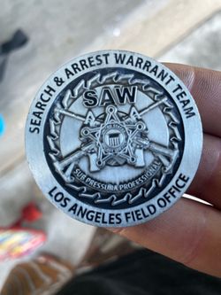 United States Secret Service (USSS) challenge coin from the Los Angeles Field Office, specifically representing the specialized Search & Arrest Warran