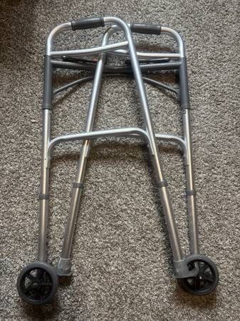Drive Medical Deluxe Two-Button Folding Walker with 5" Wheels