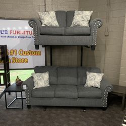 Grey Sofa Couch Set 