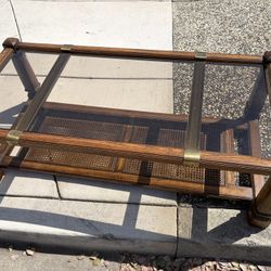 Vintage Gordon’s Inc Johnson City, Tennessee wood and glass coffee table