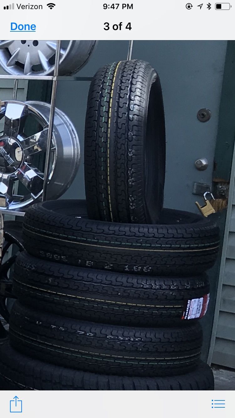 14” trailer tires ST205/75R15 8 ply