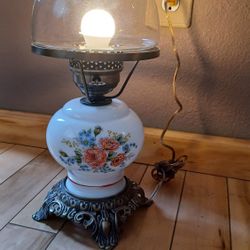 Vintage Glass Globe Lamp Country 