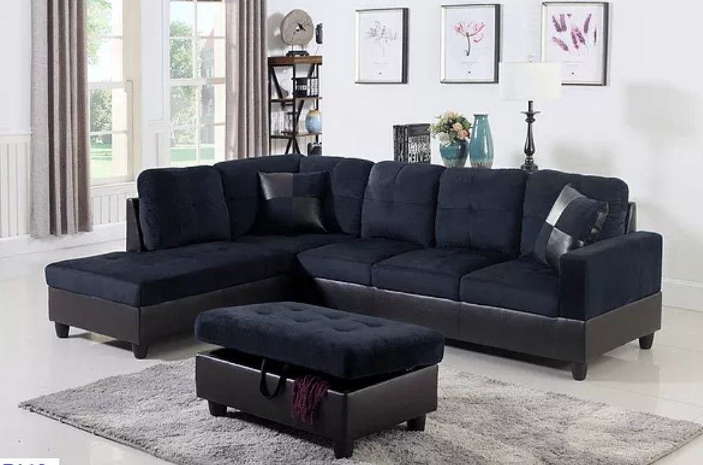 New sectional with storage Ottoman