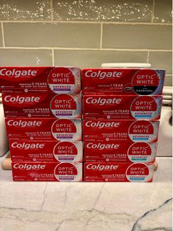Colgate Optic White toothpaste, Advanced Enamel Strength 3.2 oz or Charcoal 3.8 oz.  New unopened boxes