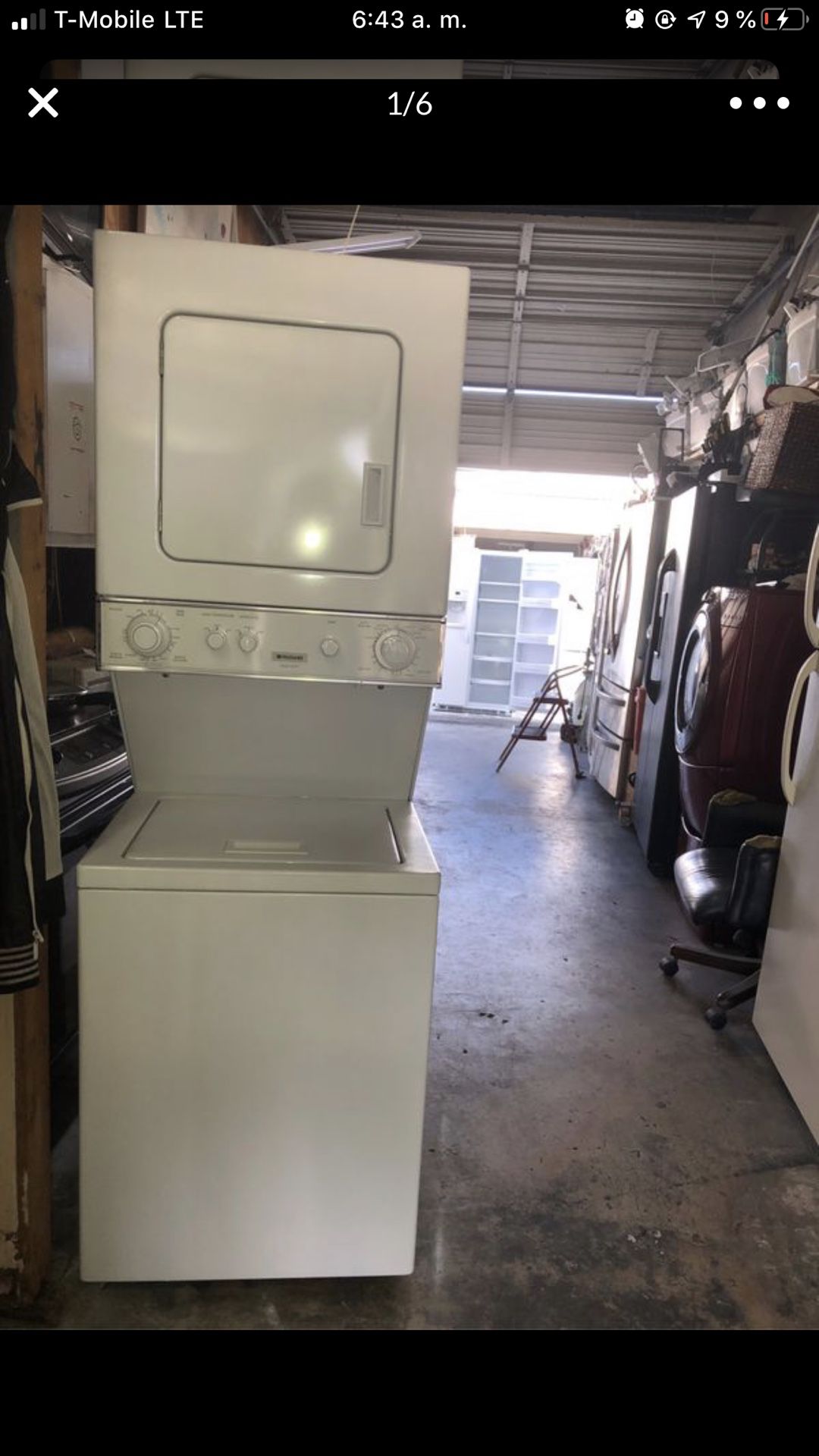 Frigidaire stackable washer and dryer. 6 months warranty