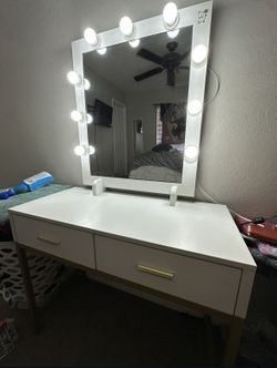 White And Gold Vanity 