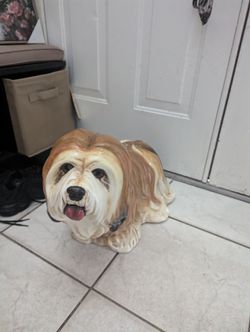 CERAMIC DOG SCULPTURE BY THE TOWNSENDS 1977 LHASA APSO
