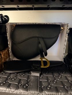 Dior Saddle Bag Black Leather with Gold Hardware