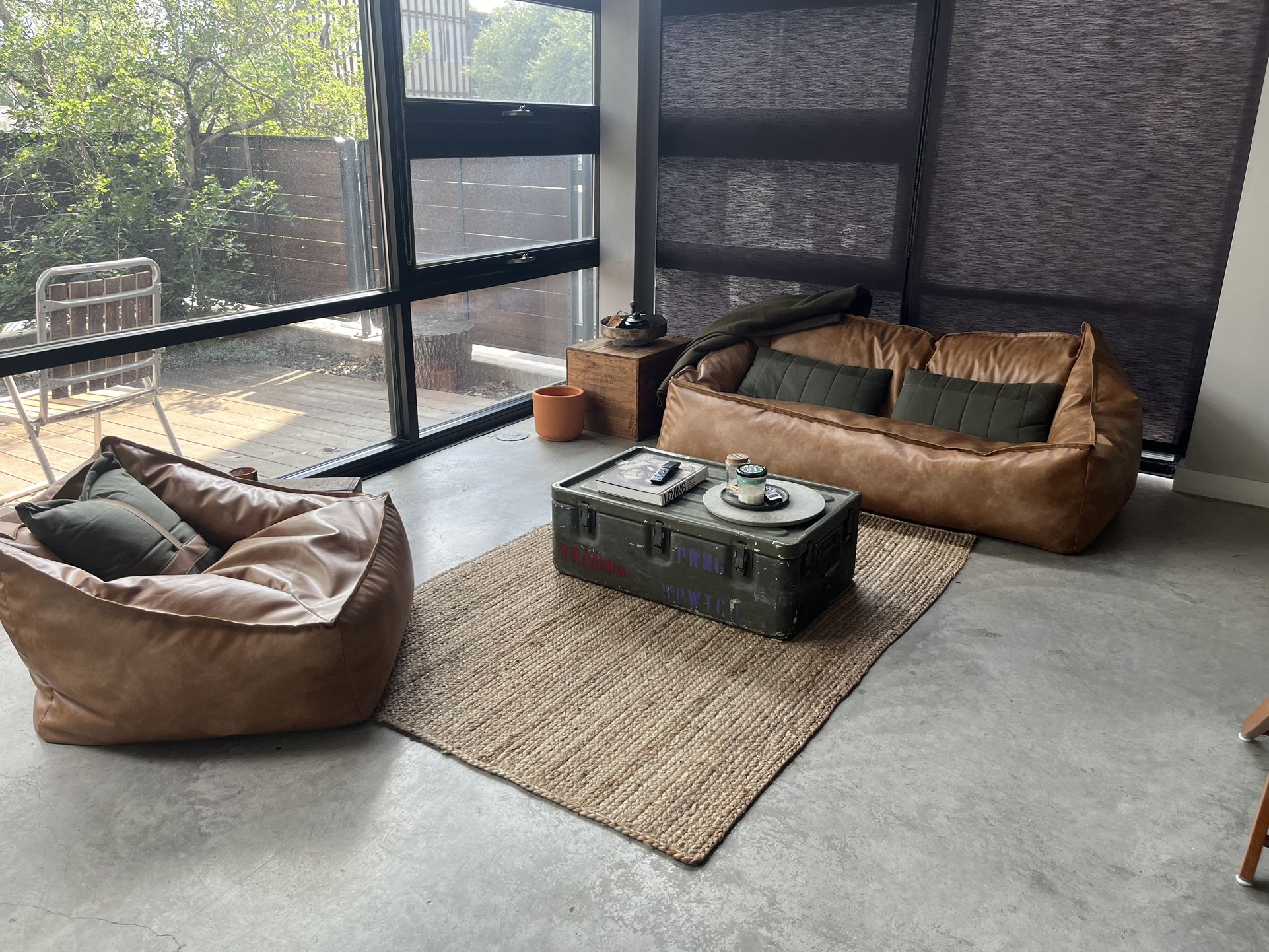West Elm Bean Bag Chair and Sofa