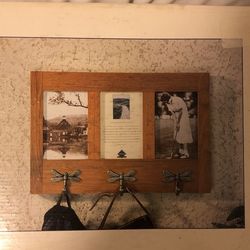 Photo Display With Coat Hooks 