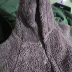 Size 12 Months Purple And White Furry Winter Suit 