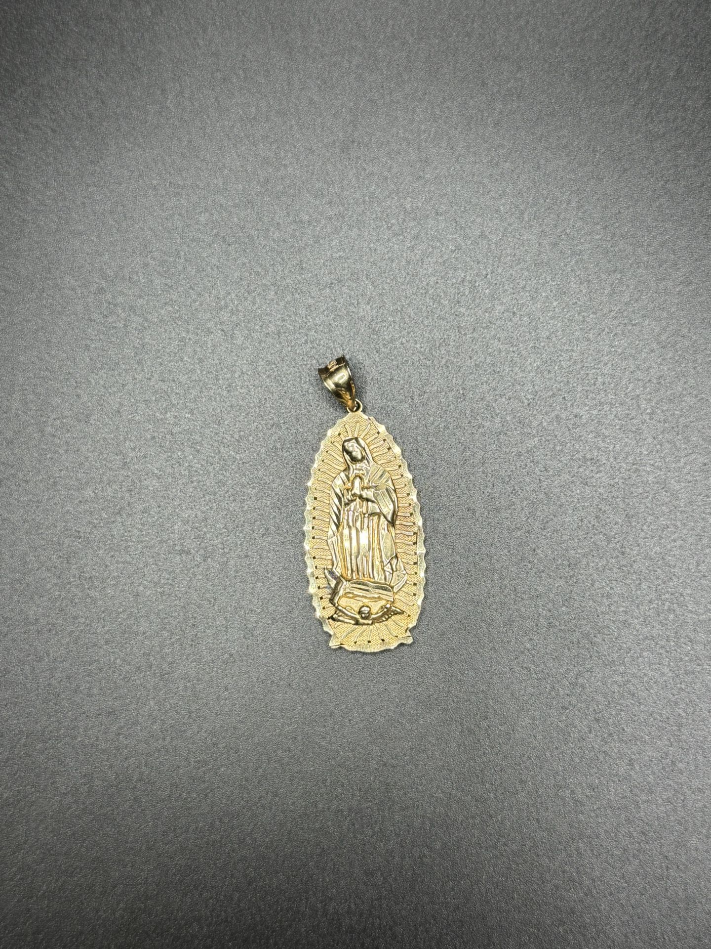 14k Gold Virgin Marie Pendant