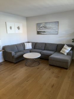 Gray Sectional With Chase