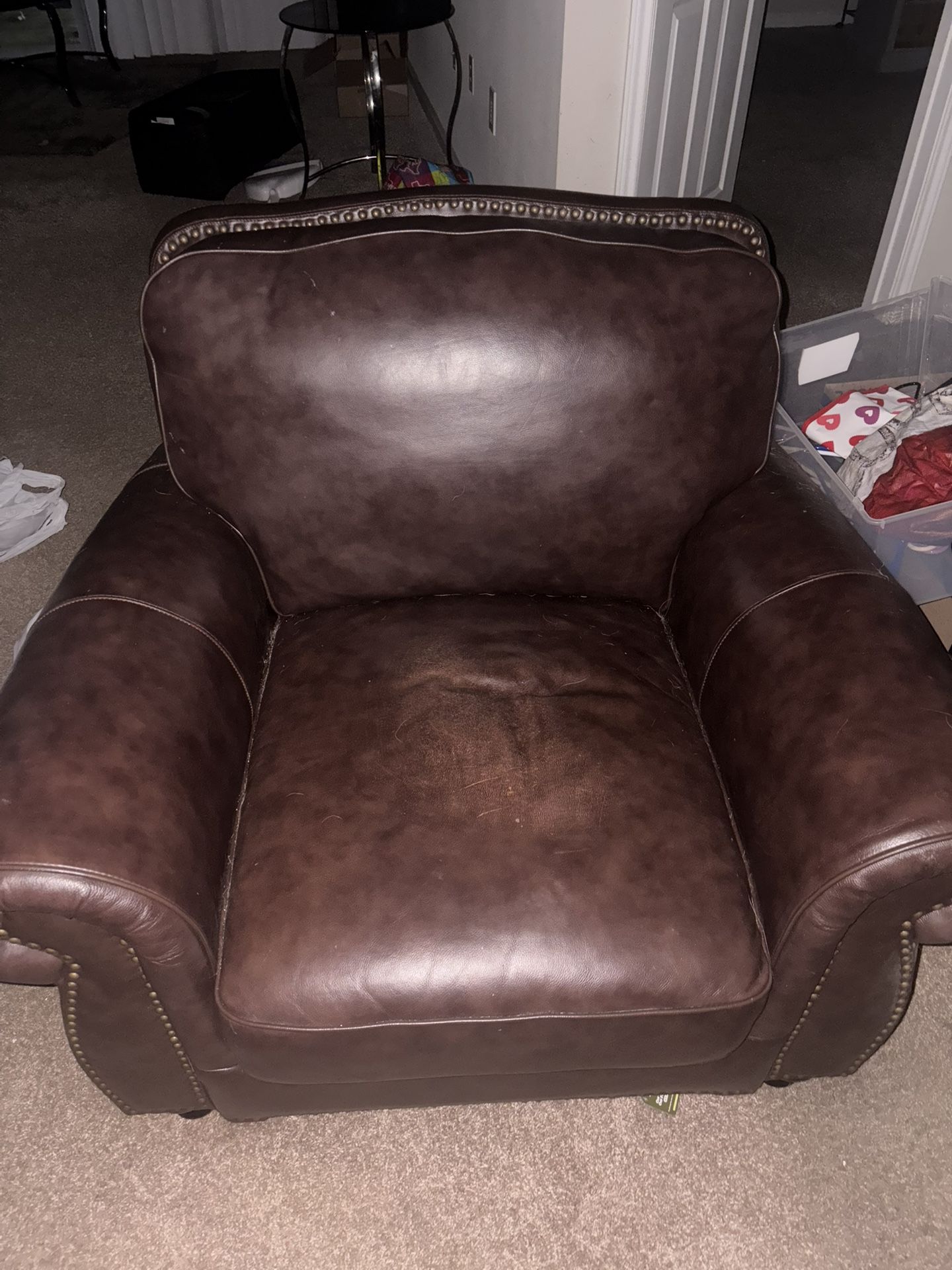 Leather Chair And Ottoman