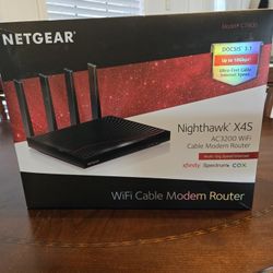 NETGEAR Nighthawk X4S AC3200 WiFi DOCSIS 3.1 Ultra-High Speed Cable Modem Router (Model C7800). 